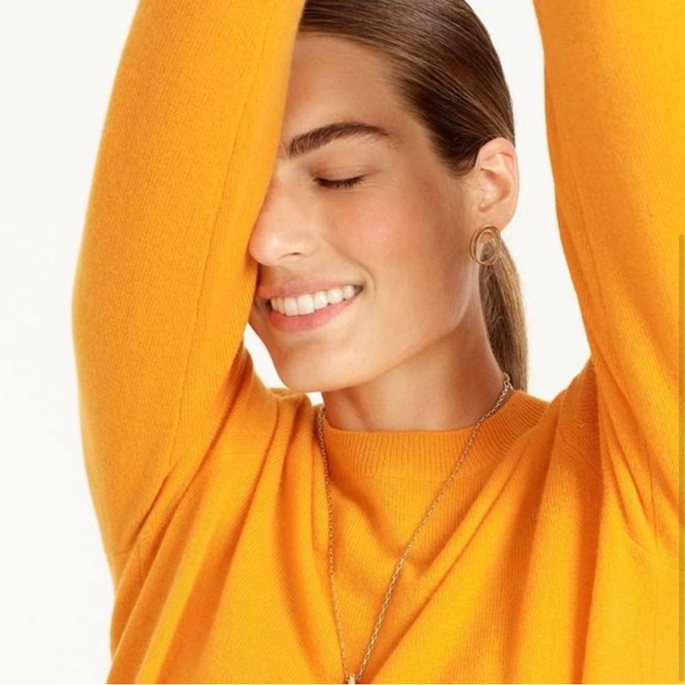 NWT Jcrew cashmere sweater size S Warm Marigold